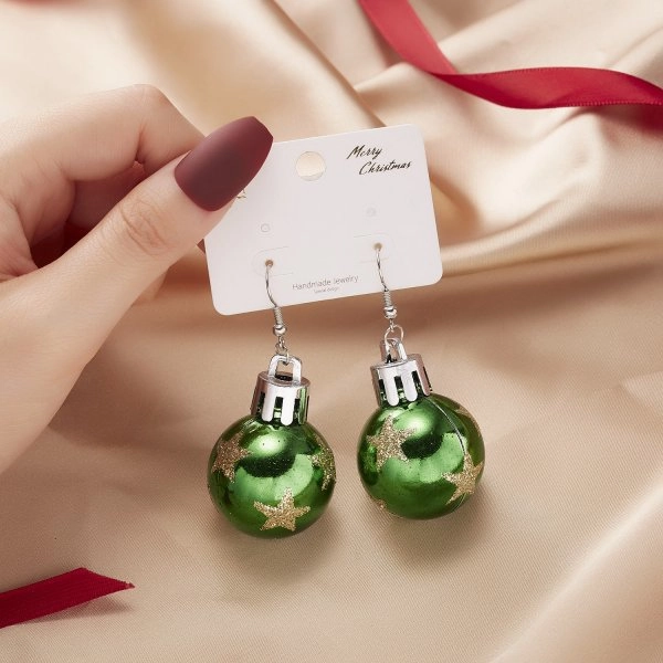 Wholesale Cartoon Cute Christmas Sequins Resin Lamp Ball Earrings