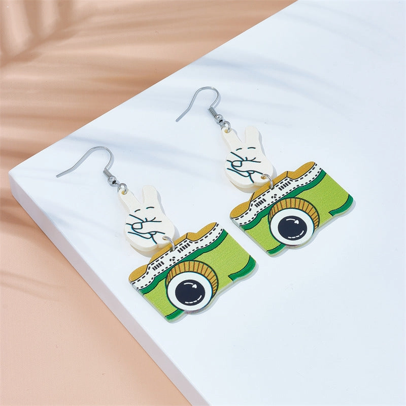 Wholesale Cartoon Cute Printing Acrylic Earrings