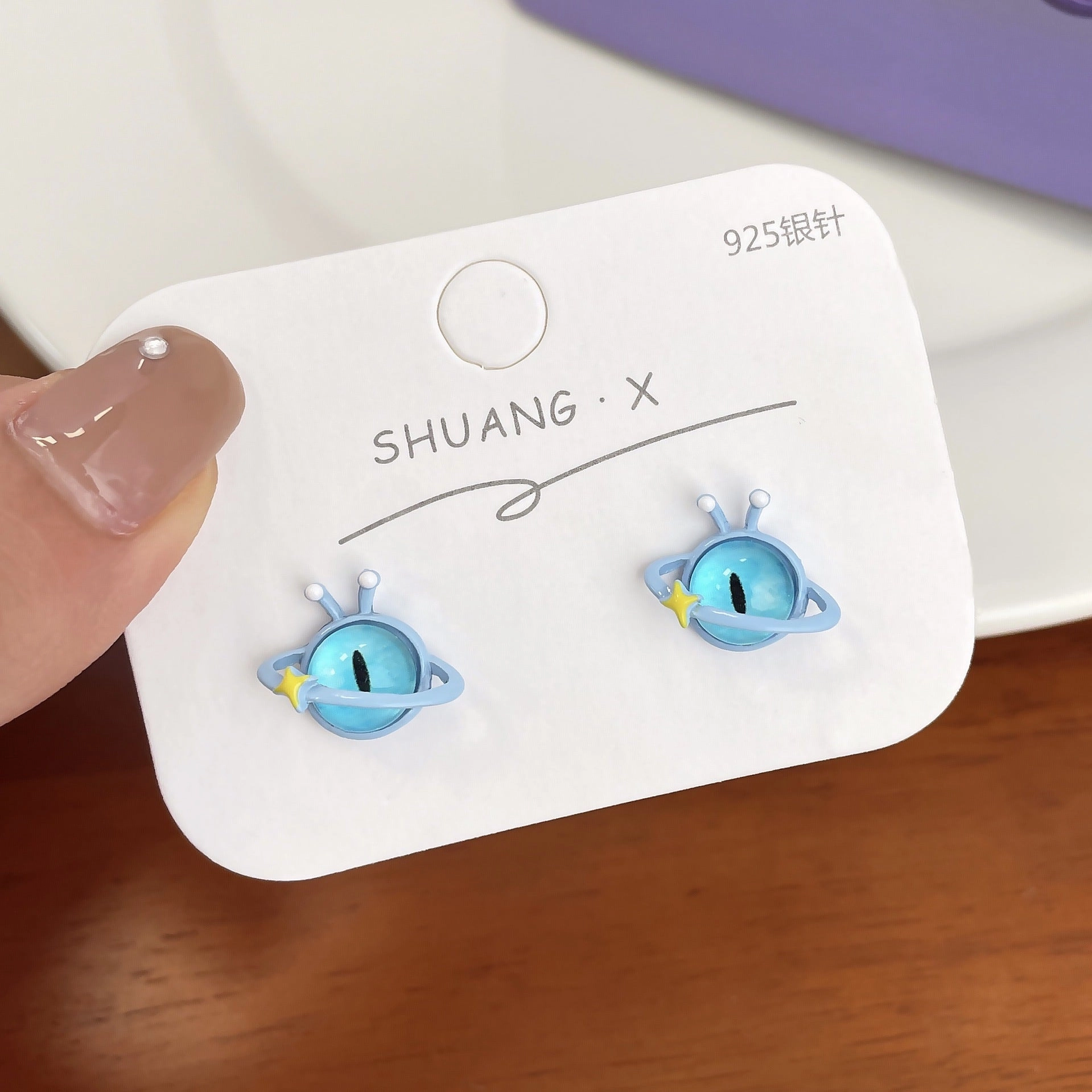 Wholesale Cartoon Little Devil Halloween Opal Alloy Earrings