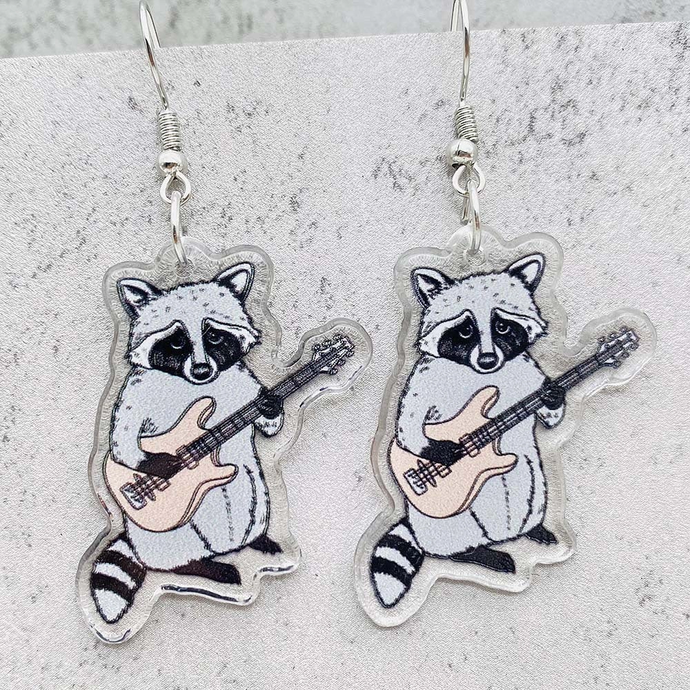 Wholesale Cartoon Mushroom Frog Balloon Print Acrylic Earrings