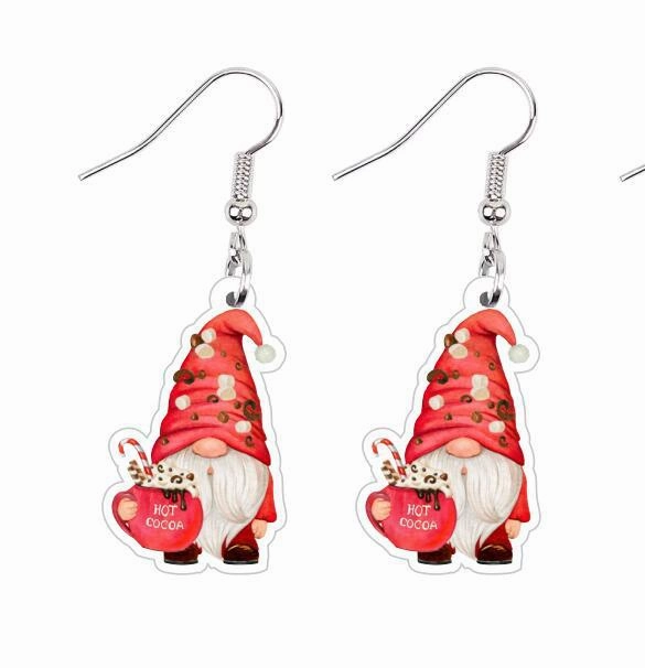 Wholesale Cartoon Resin Santa Claus Candy House Earrings