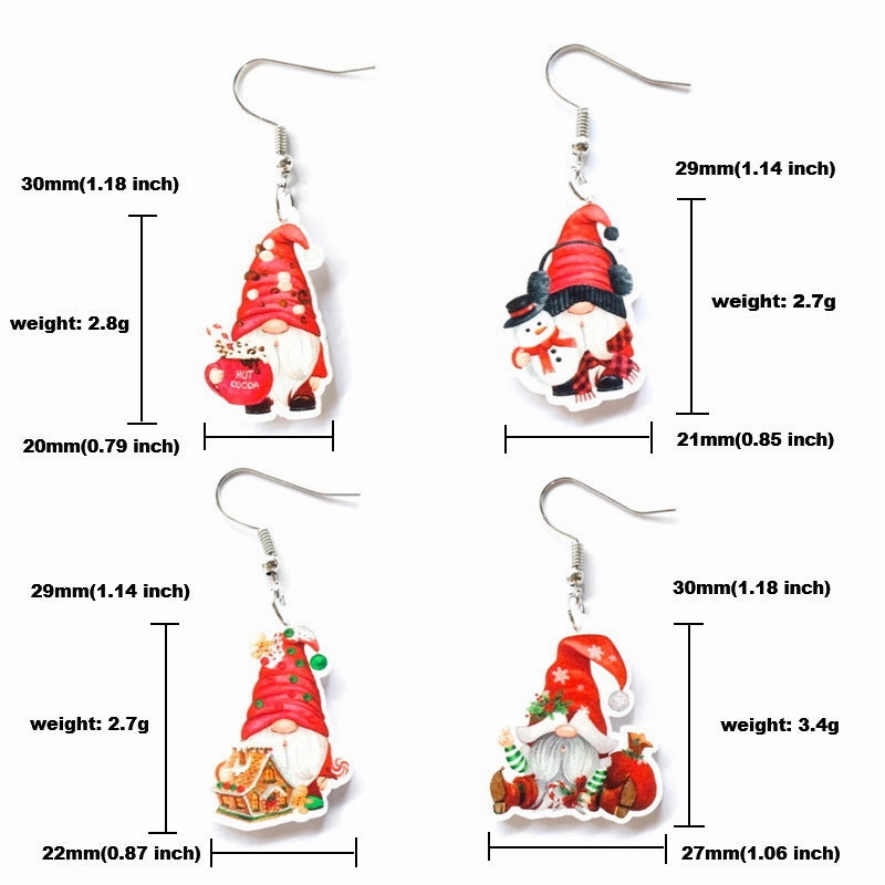 Wholesale Cartoon Resin Santa Claus Candy House Earrings