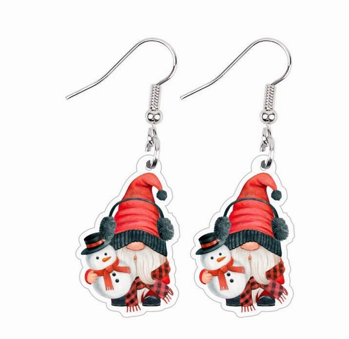 Wholesale Cartoon Resin Santa Claus Candy House Earrings