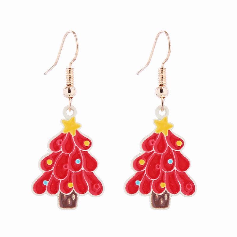 Wholesale Cartoon Santa Claus Snowman Bells Snowflake Christmas Earrings