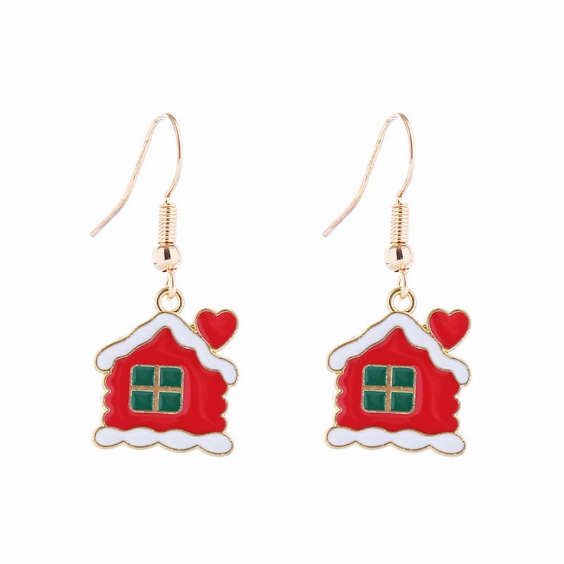 Wholesale Cartoon Santa Claus Snowman Bells Snowflake Christmas Earrings