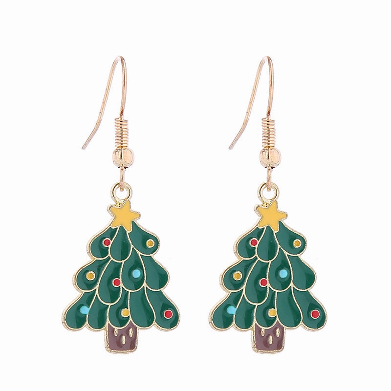 Wholesale Cartoon Santa Claus Snowman Bells Snowflake Christmas Earrings