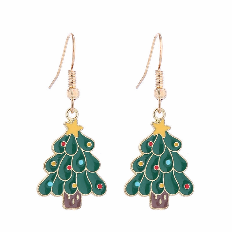 Wholesale Cartoon Santa Claus Snowman Bells Snowflake Christmas Earrings