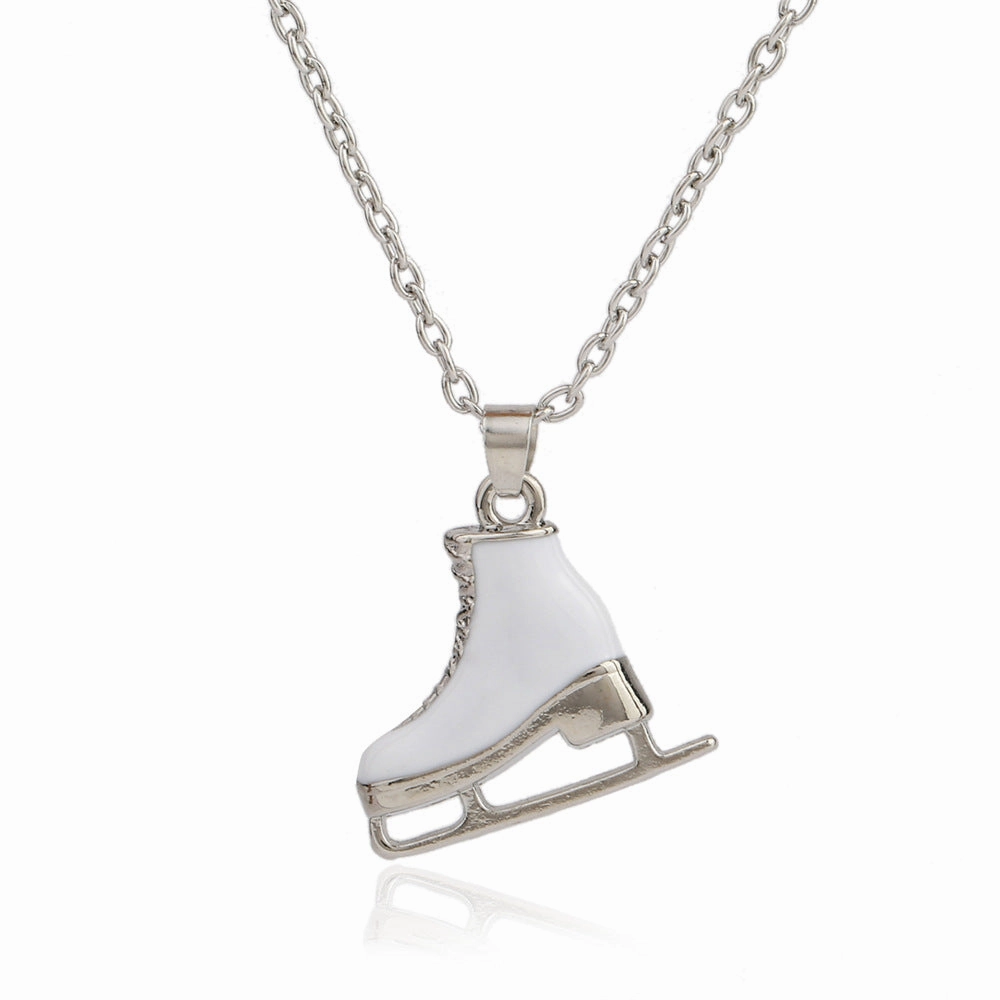 Wholesale Cartoon Skates Full Diamond Candy Color Alloy Necklace