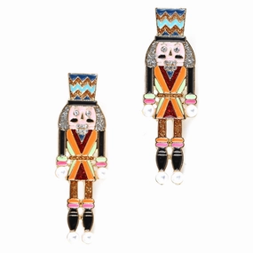 Wholesale Cartoon Soldier Alloy Inlaid Pearl Earrings