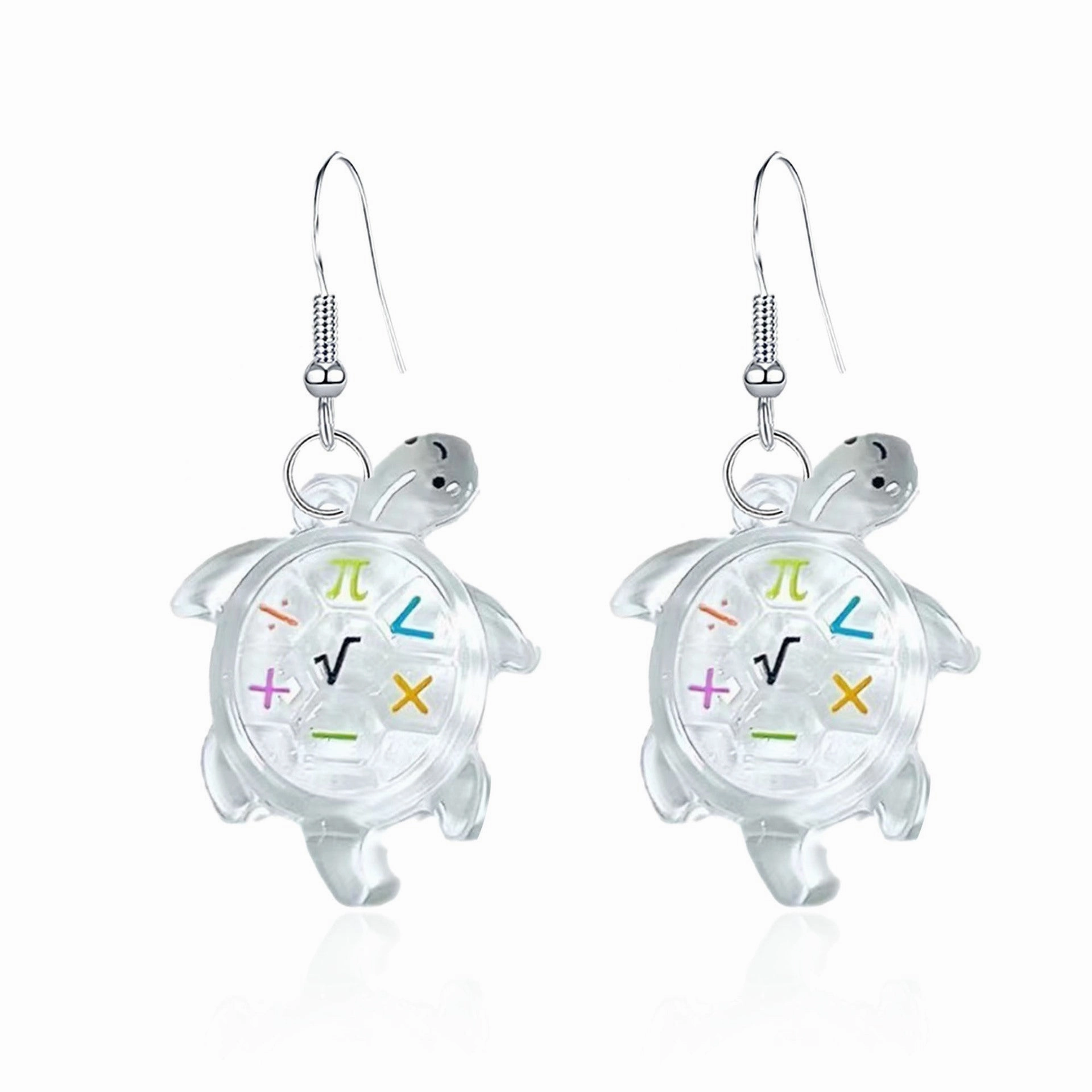 Wholesale Cartoon Transparent Luminous Turtle Acrylic Earrings
