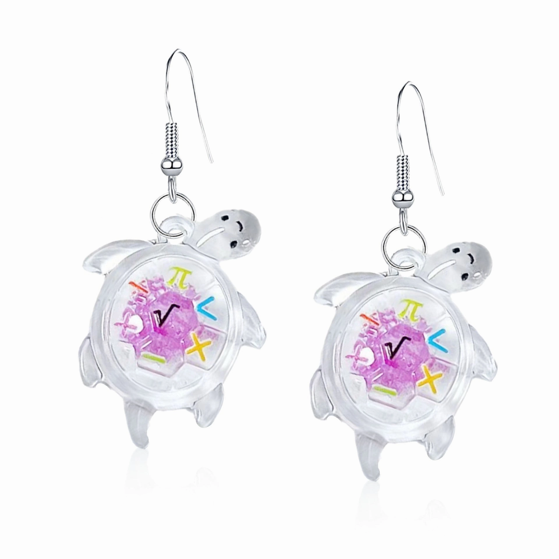 Wholesale Cartoon Transparent Luminous Turtle Acrylic Earrings