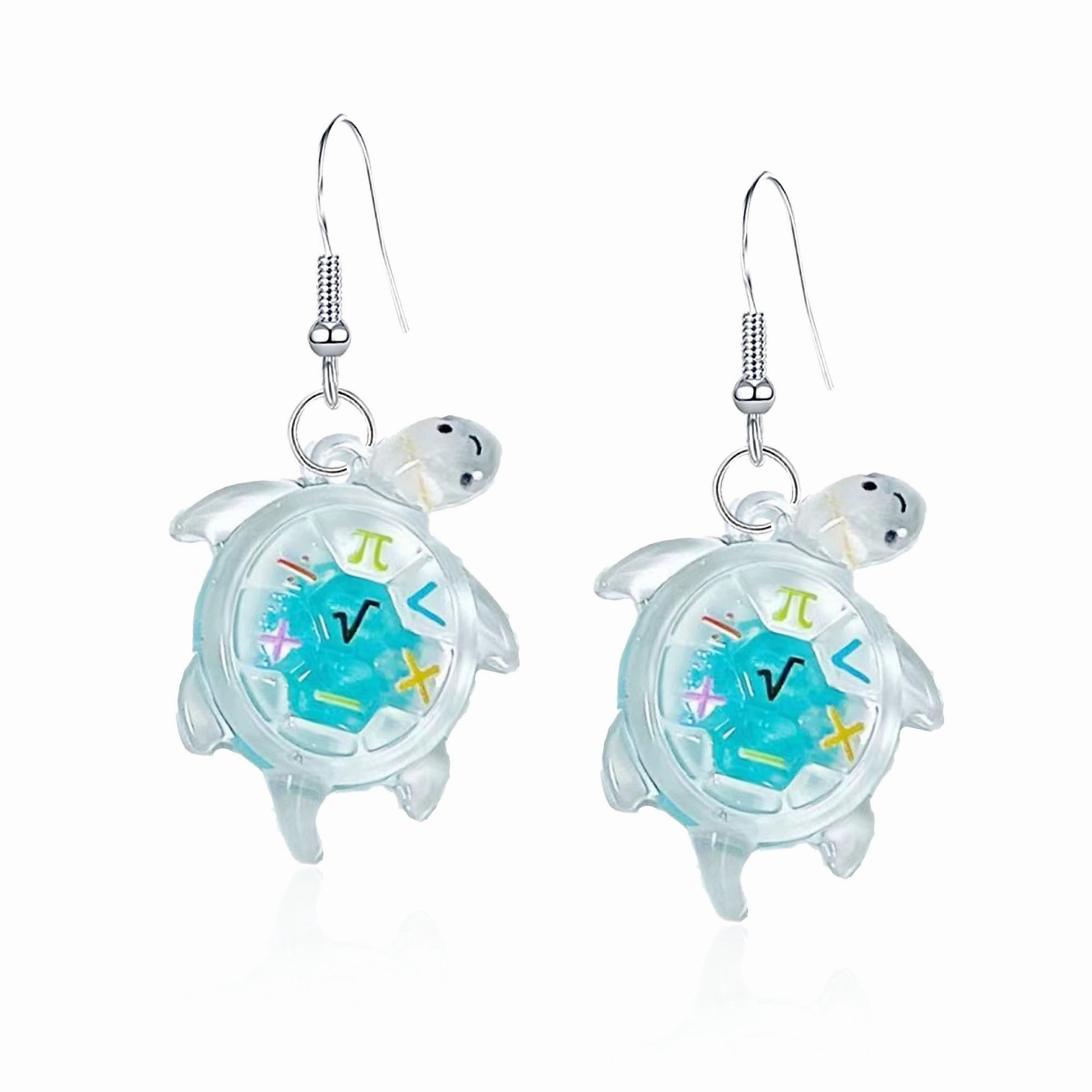 Wholesale Cartoon Transparent Luminous Turtle Acrylic Earrings
