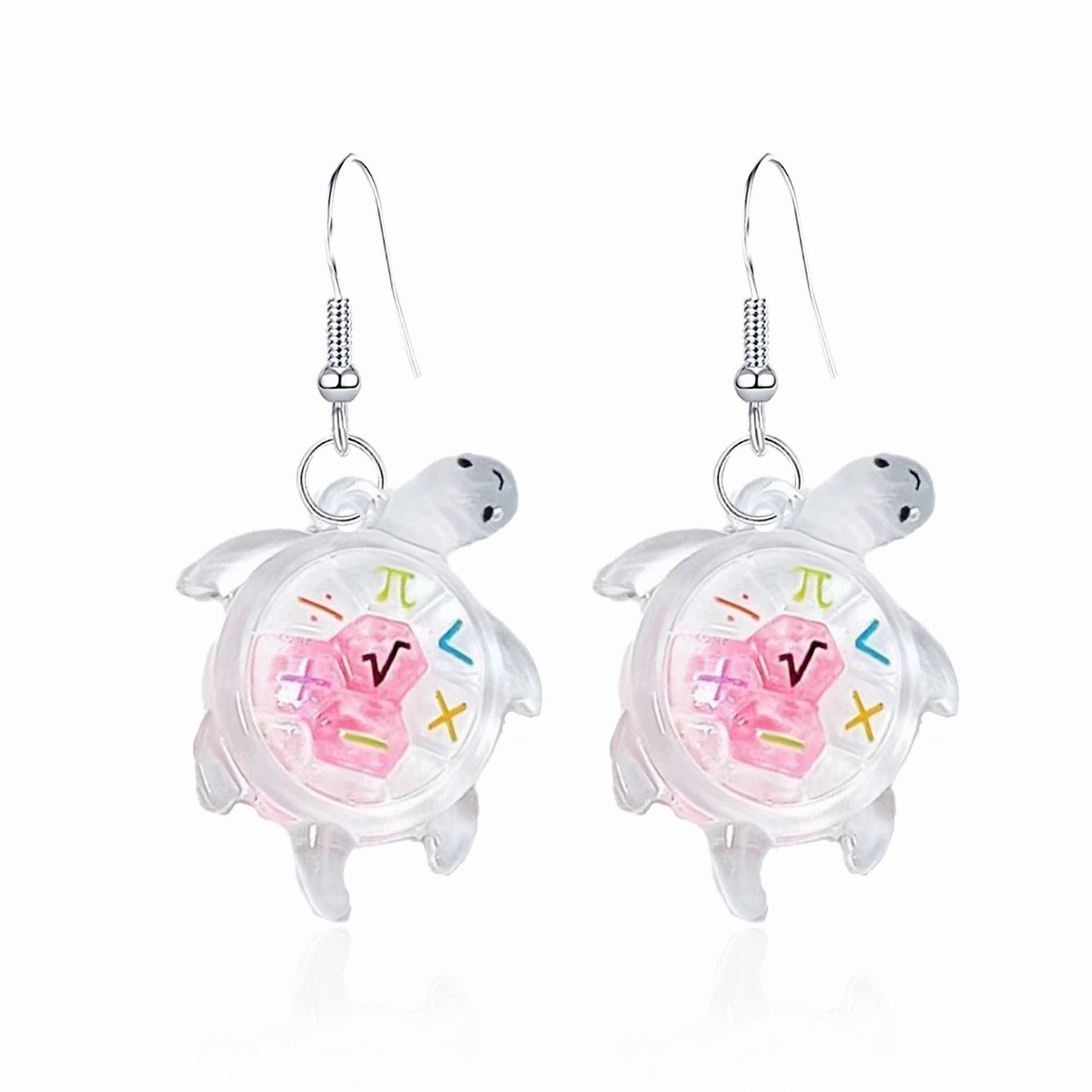Wholesale Cartoon Transparent Luminous Turtle Acrylic Earrings