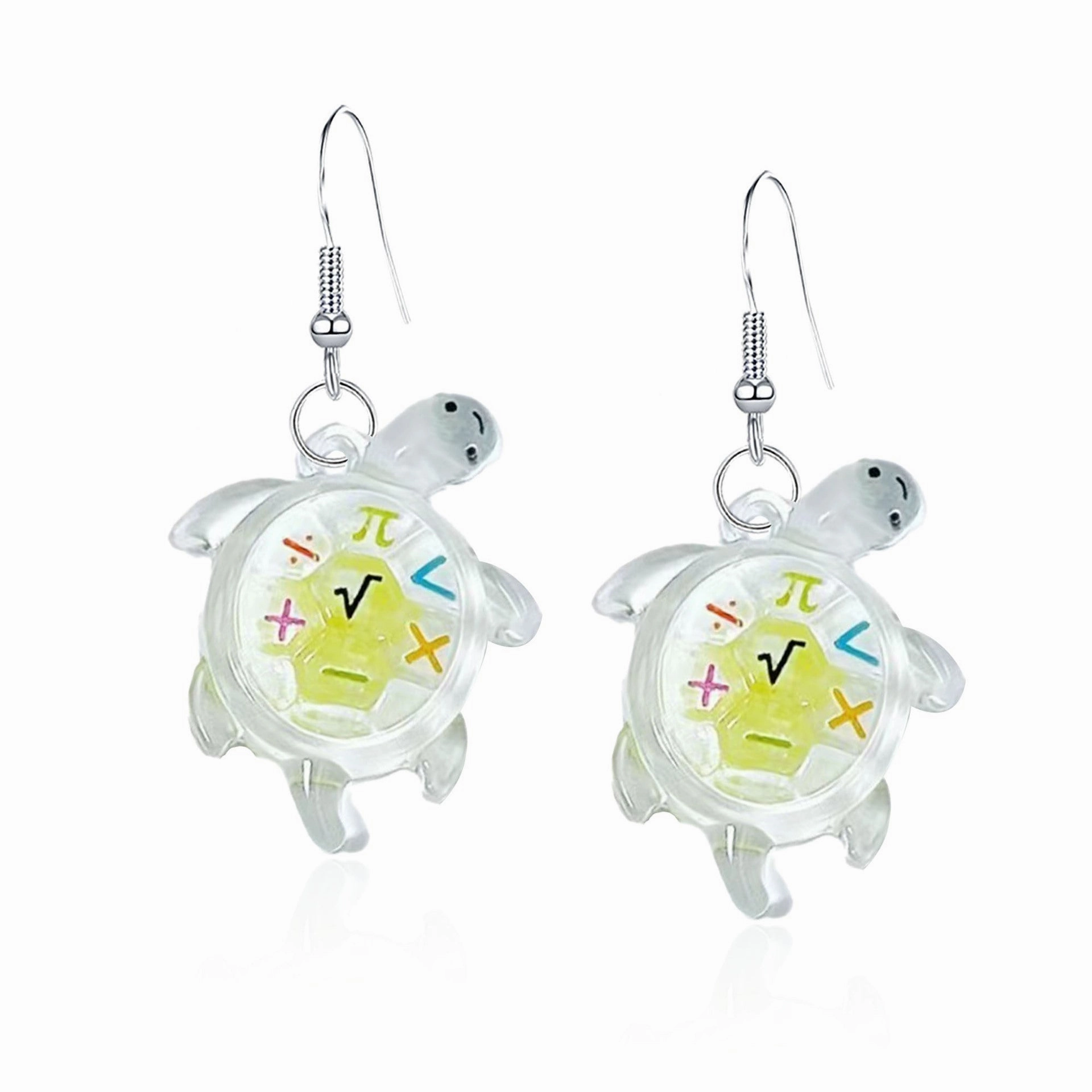 Wholesale Cartoon Transparent Luminous Turtle Acrylic Earrings
