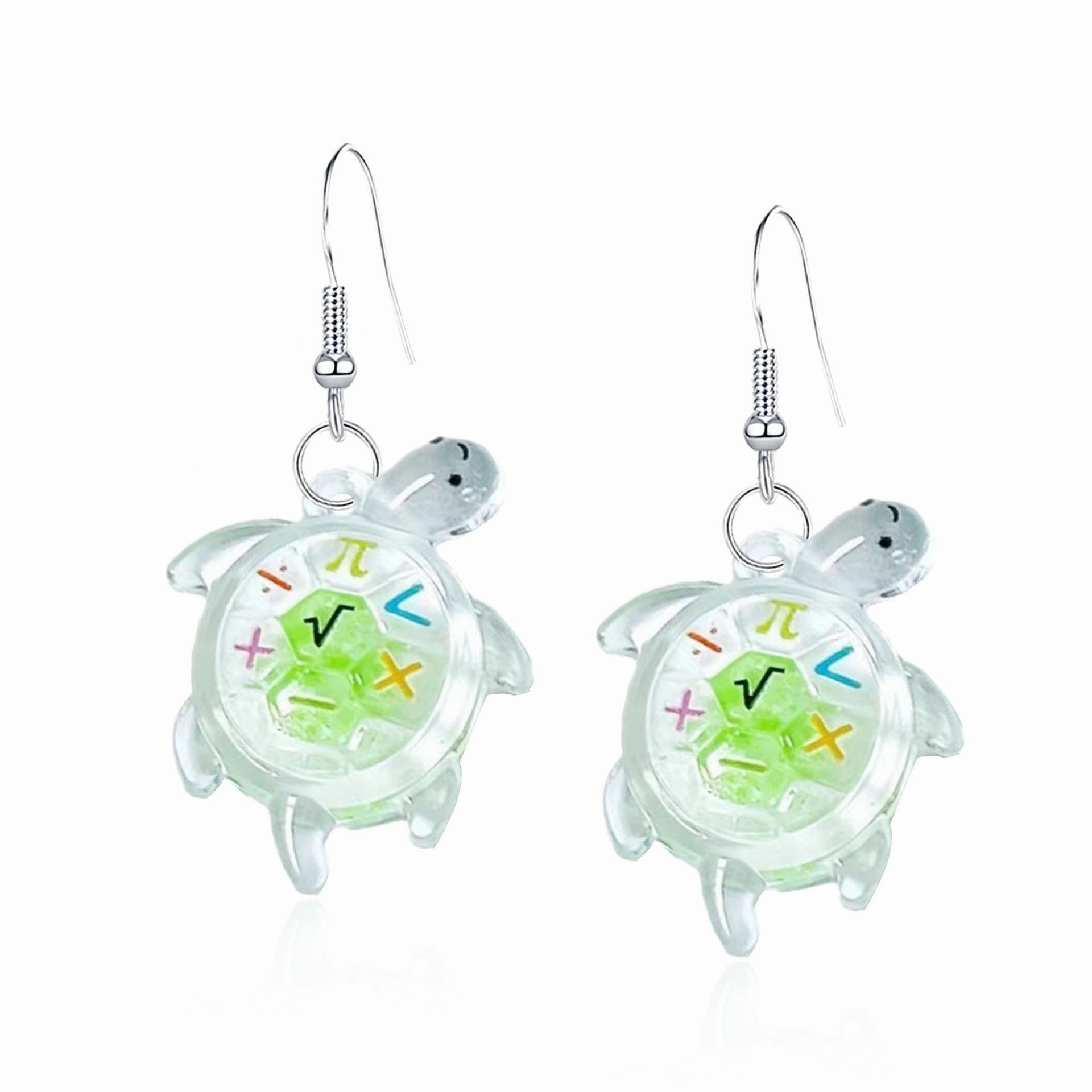 Wholesale Cartoon Transparent Luminous Turtle Acrylic Earrings