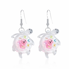 Wholesale Cartoon Transparent Luminous Turtle Acrylic Earrings