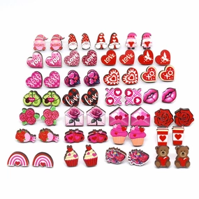 Wholesale Cartoon Valentine's Day Christmas Wood Earrings