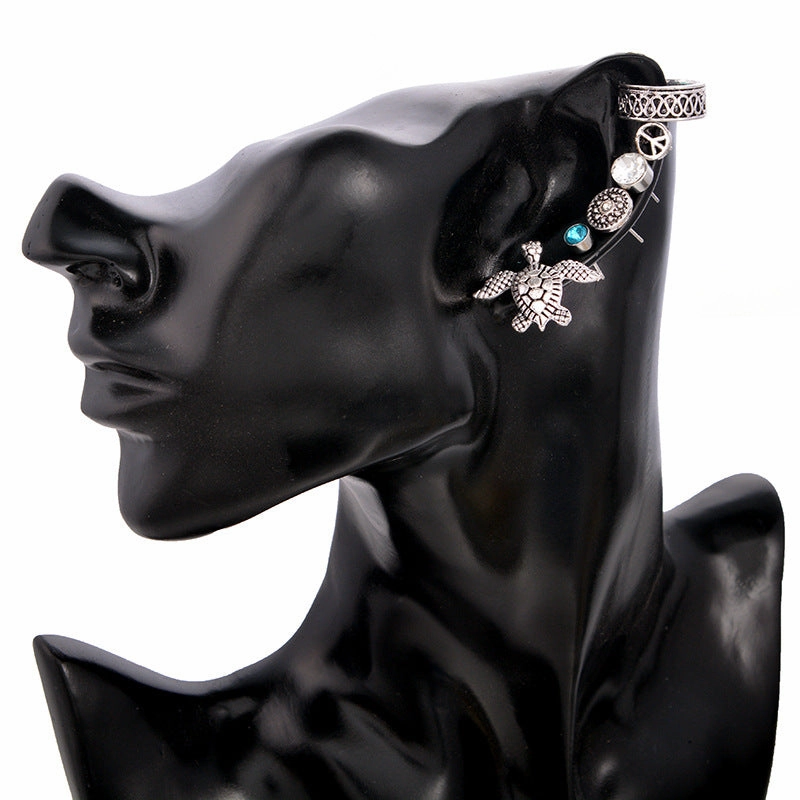 Wholesale Carved Sea Turtle Geometric Six-Piece Set Earrings