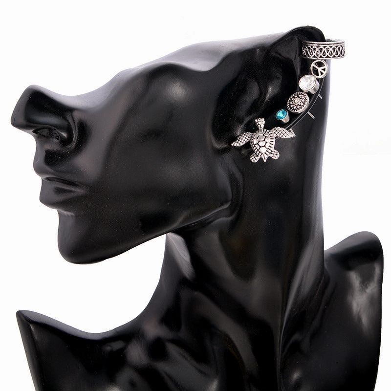 Wholesale Carved Sea Turtle Geometric Six-Piece Set Earrings