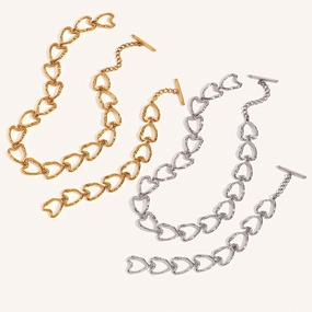 Wholesale Cast Love Stainless Steel Gold Plated Handmade Chain Bracelet