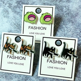 Wholesale Cat Acrylic Halloween Earrings