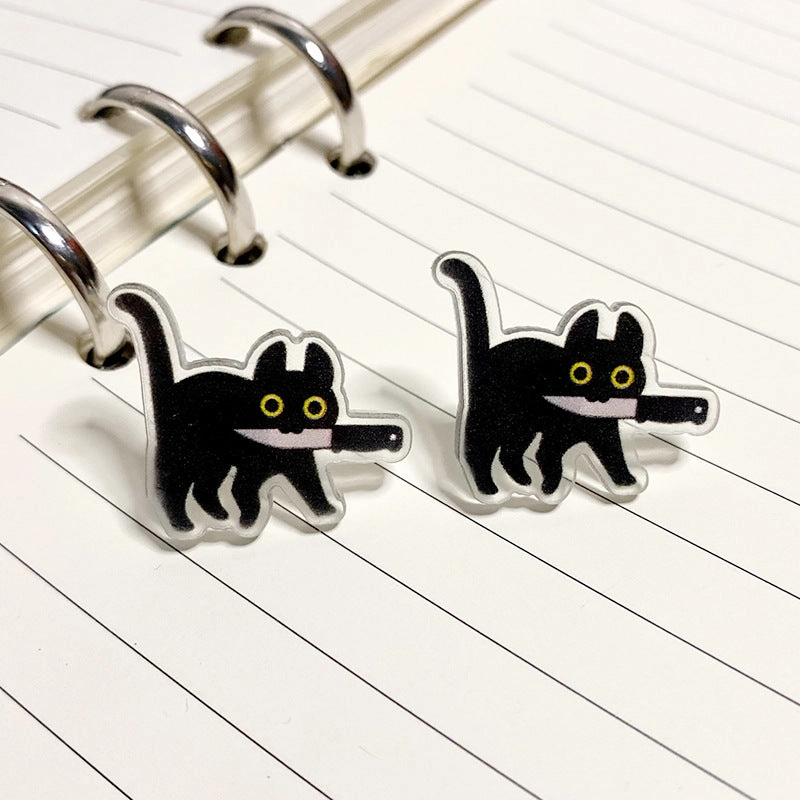 Wholesale Cat Acrylic Halloween Earrings