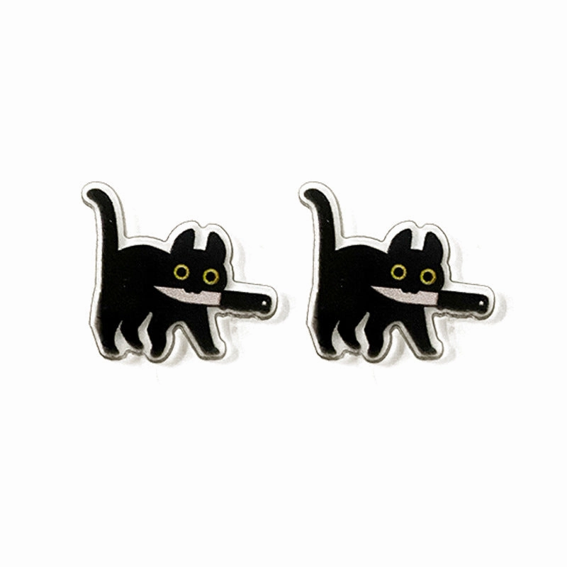Wholesale Cat Acrylic Halloween Earrings
