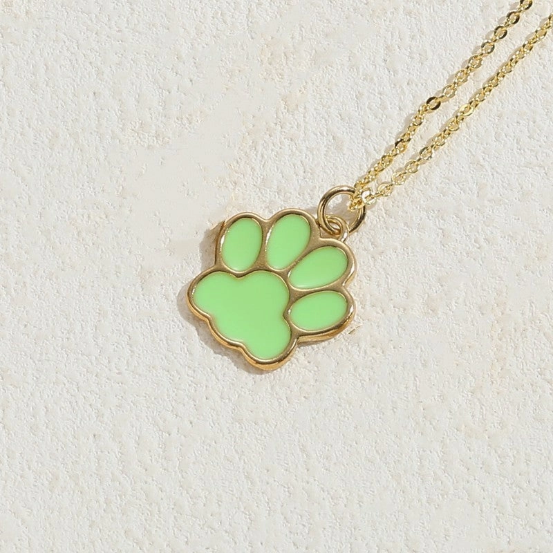 Wholesale Cat Claw Feet Multi Color Pendant Copper Necklace