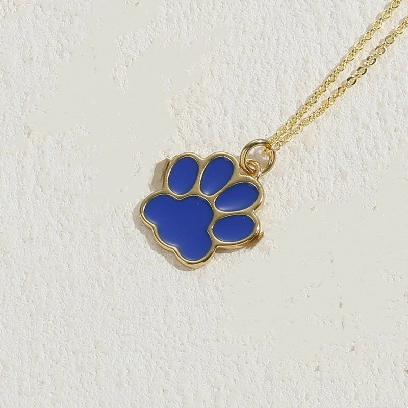 Wholesale Cat Claw Feet Multi Color Pendant Copper Necklace