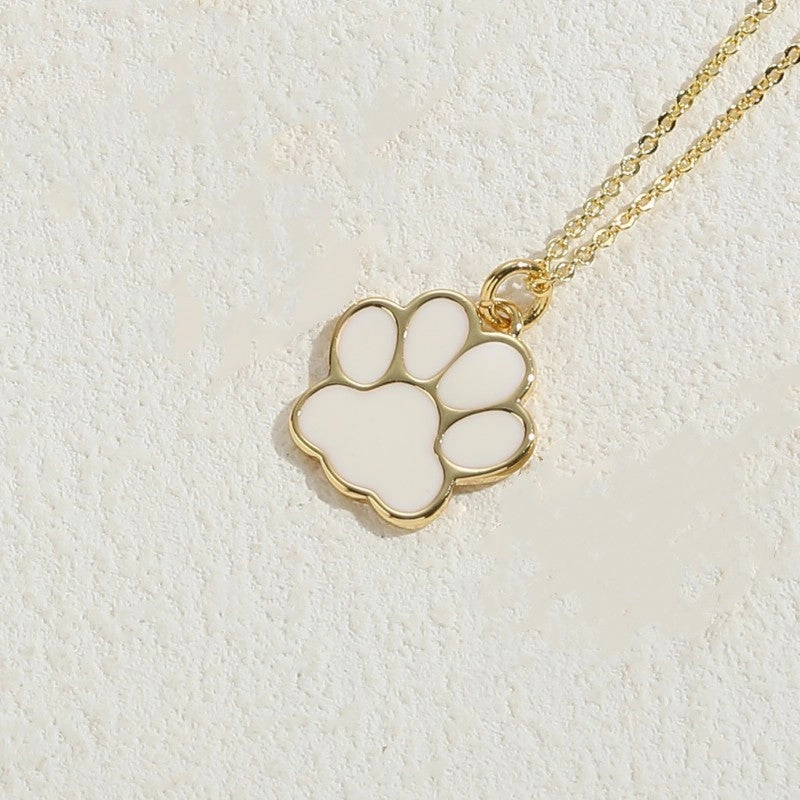 Wholesale Cat Claw Feet Multi Color Pendant Copper Necklace