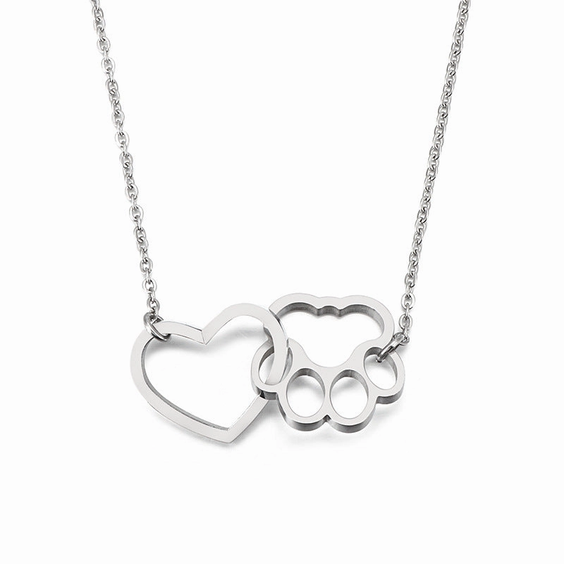 Wholesale Cat Claw Peach Heart Pendant Long Clavicle Gold Plated Necklaces
