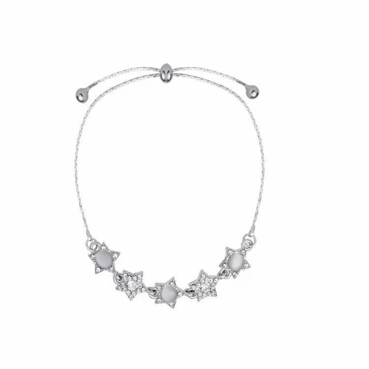 Wholesale Cat's Eye Zirconia Star Pull-Out Adjustable Bracelet