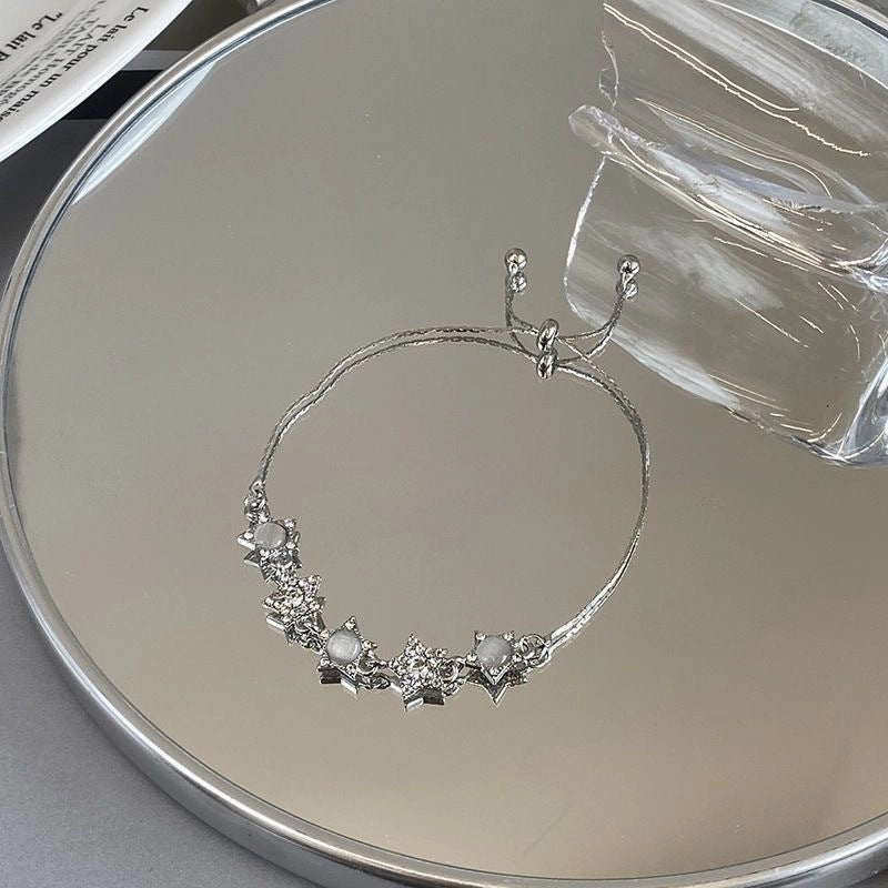 Wholesale Cat's Eye Zirconia Star Pull-Out Adjustable Bracelet
