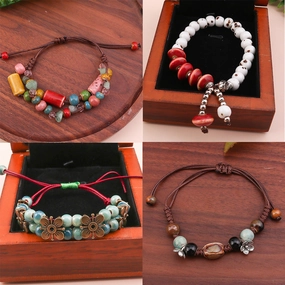 Wholesale Ceramic Adjustable Beaded Bracelet