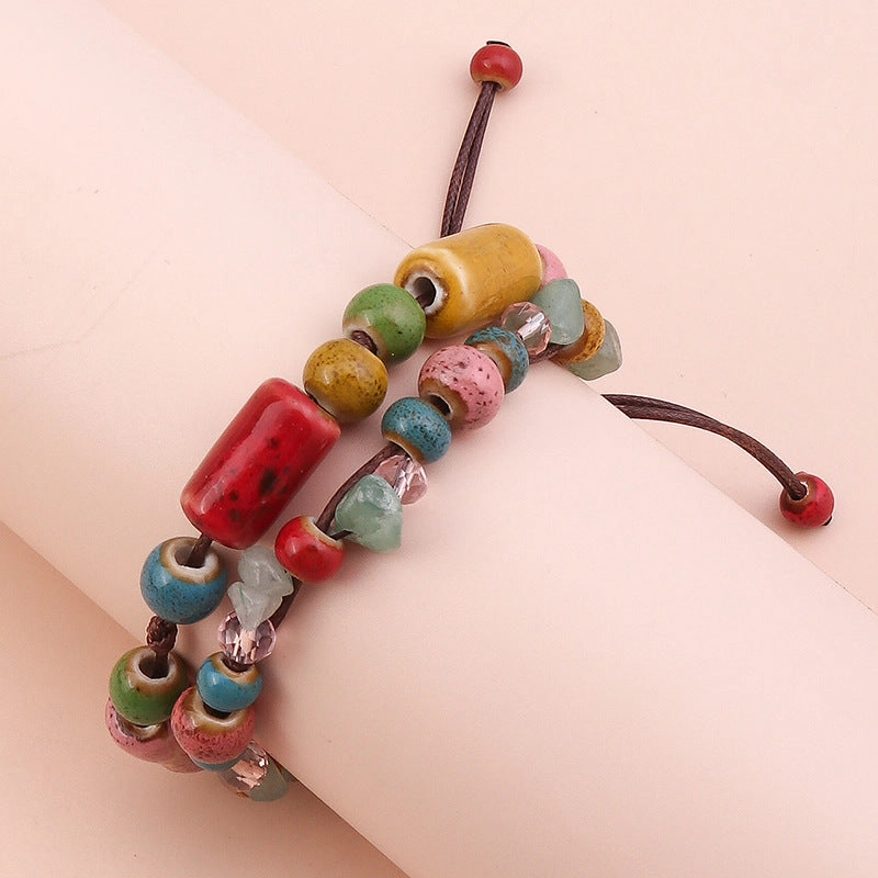 Wholesale Ceramic Adjustable Beaded Bracelet