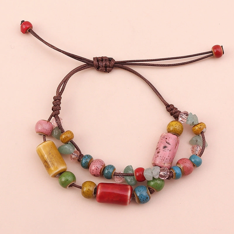Wholesale Ceramic Adjustable Beaded Bracelet