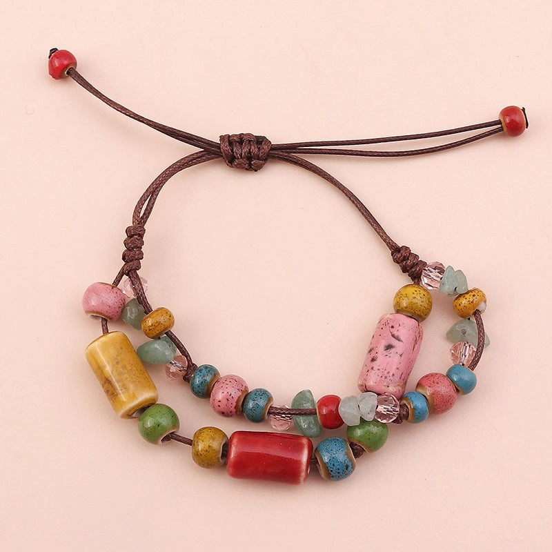 Wholesale Ceramic Adjustable Beaded Bracelet