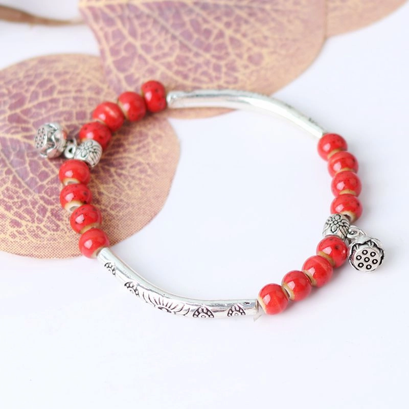 Wholesale Ceramic Beaded DIY Bend Pipe Bracelet