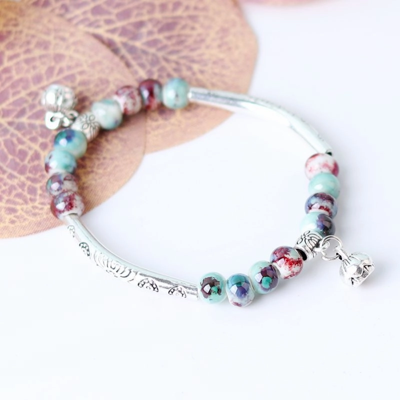 Wholesale Ceramic Beaded DIY Bend Pipe Bracelet