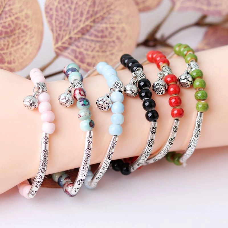 Wholesale Ceramic Beaded DIY Bend Pipe Bracelet