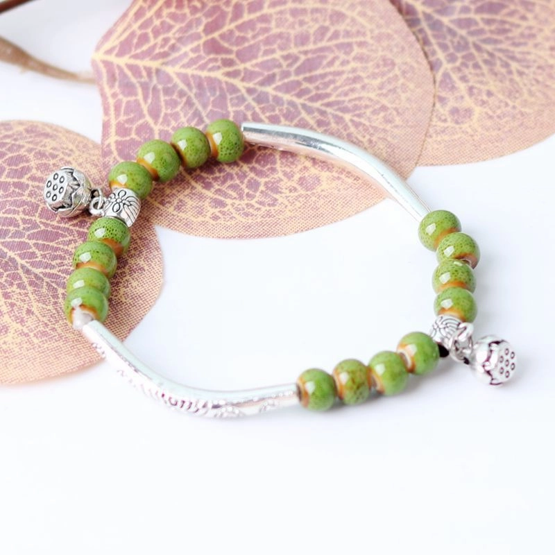 Wholesale Ceramic Beaded DIY Bend Pipe Bracelet