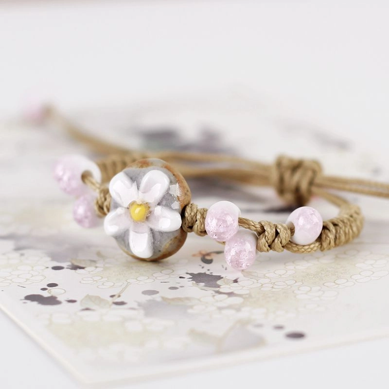 Wholesale Ceramic Floral Weaving Bracelet