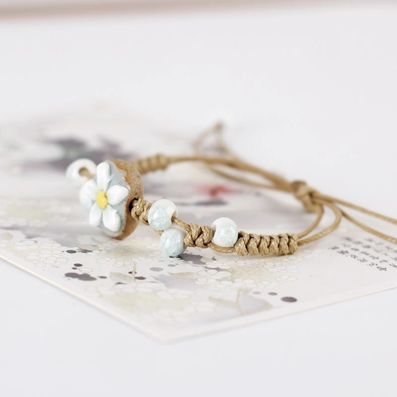 Wholesale Ceramic Floral Weaving Bracelet