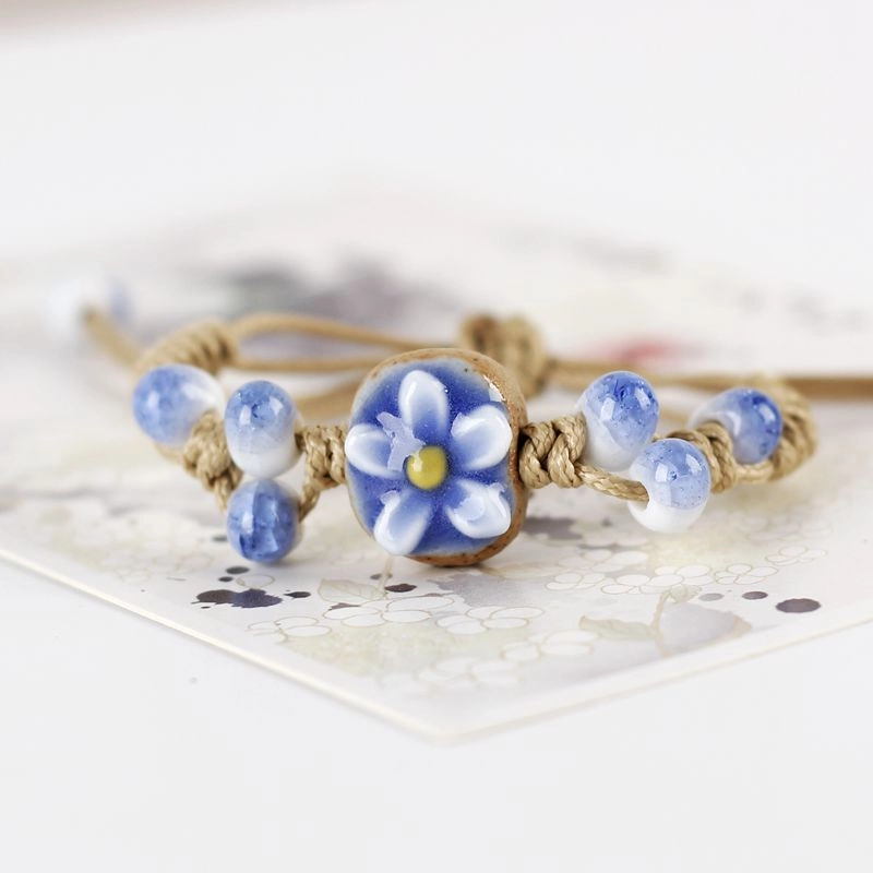 Wholesale Ceramic Floral Weaving Bracelet