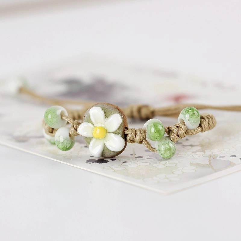 Wholesale Ceramic Floral Weaving Bracelet