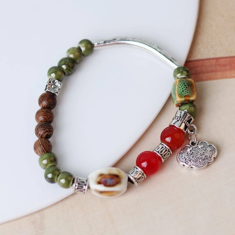 Wholesale Ceramic Stacked Wearing Multi-Layered Longevity Lock Bracelet