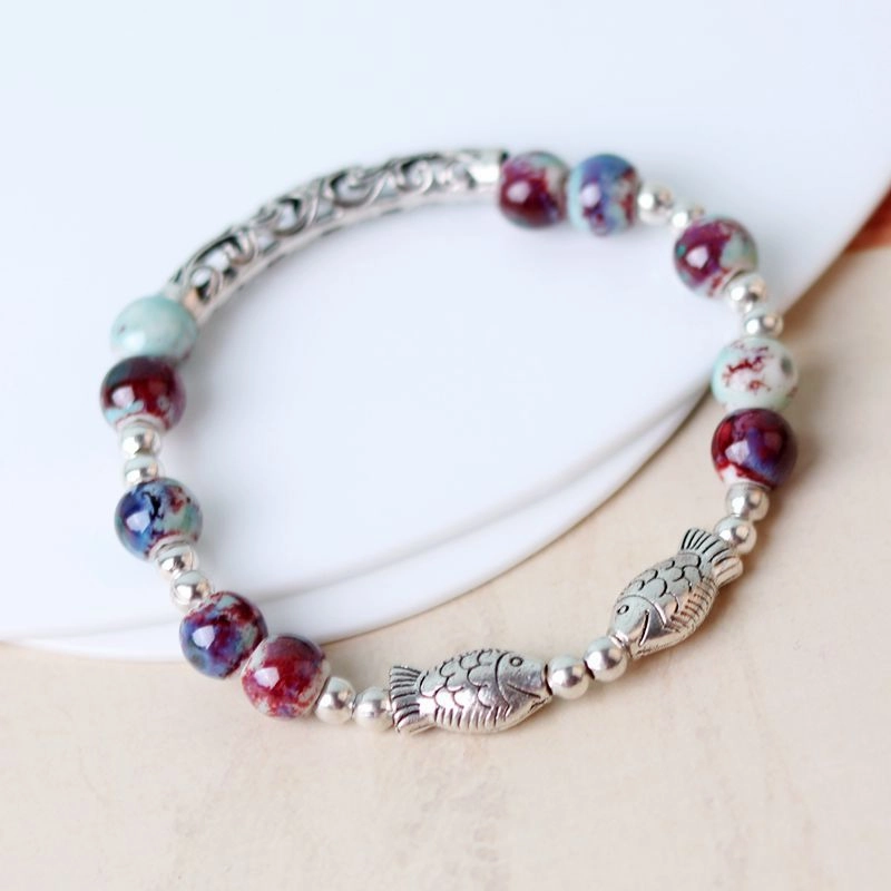Wholesale Ceramic Stacked Wearing Multi-Layered Longevity Lock Bracelet