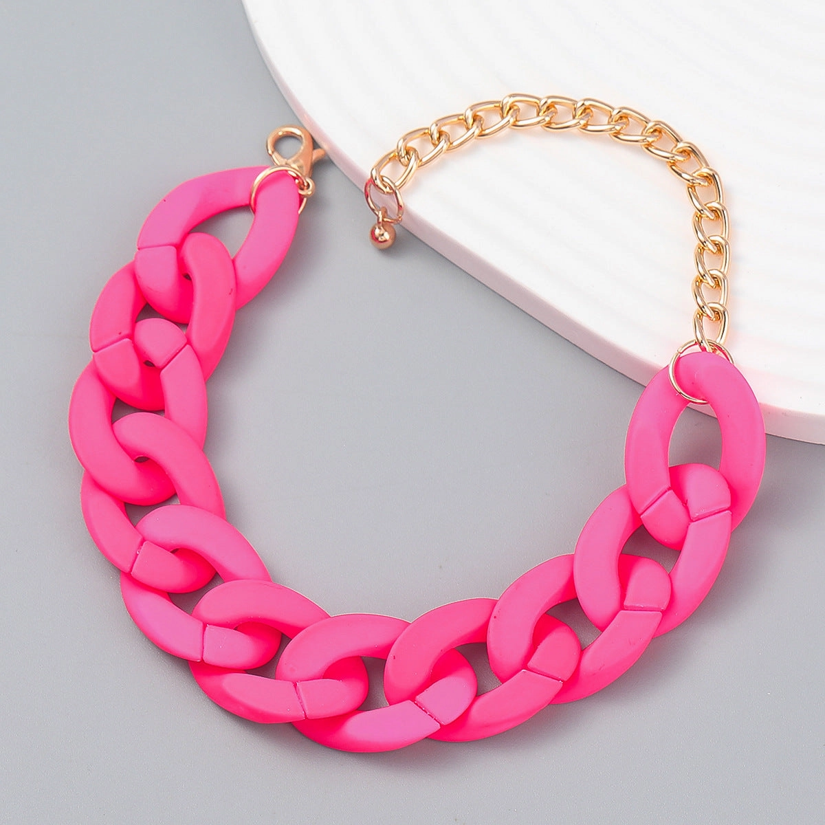 Wholesale Chain Pure Color Hard Resin Bracelet