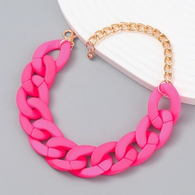 Wholesale Chain Pure Color Hard Resin Bracelet