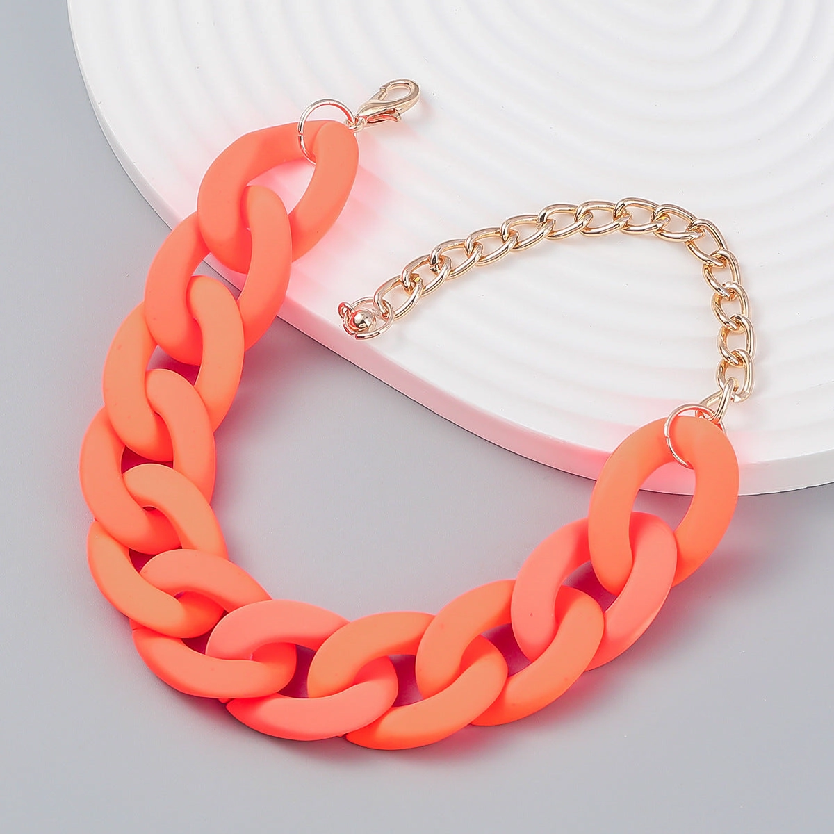 Wholesale Chain Pure Color Hard Resin Bracelet